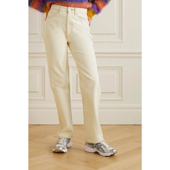 RE/DONE 70s Cigarette High Rise Straight Leg Jeans Birch Cream - Picture 1 of 7